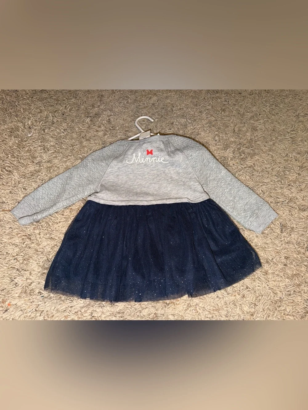 Baby GAP x Disney Gray Minnie Mouse Sweatshirt dress with matching bloomers